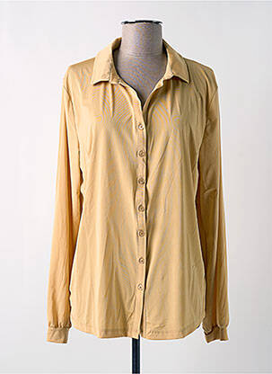 Chemisier coupe fluide manches longues beige HBT femme