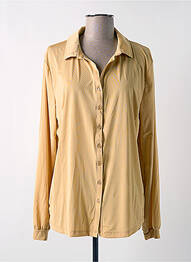 Chemisier coupe fluide manches longues beige HBT femme
