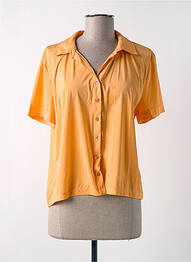 Chemisier manches courtes manches courtes orange HBT femme