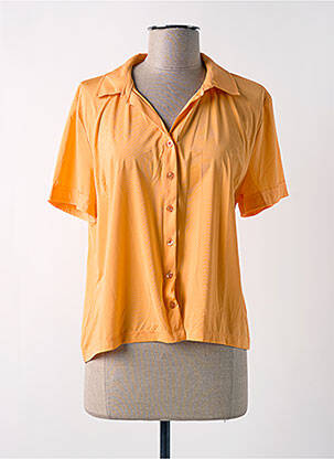Chemisier manches courtes manches courtes orange HBT femme