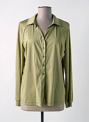 Chemisier coupe cintrée manches longues vert HBT femme