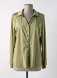 Chemisier coupe cintrée manches longues vert HBT femme