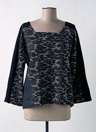 Top col carré manches longues noir GERSHON BRAM femme