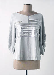 T-shirt coupe droite manches 3/4 gris ELISA CAVALETTI femme