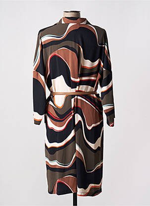 Robe mi-longue coupe fluide manches 3/4 noir JOSEPH RIBKOFF femme