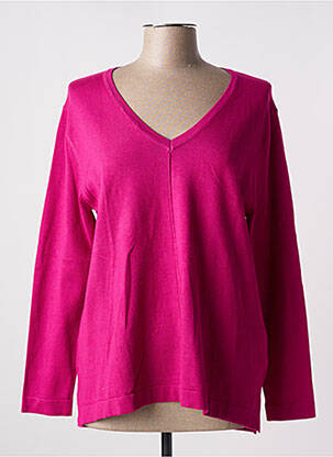 Pull coupe droite manches longues rose SCORZZO femme