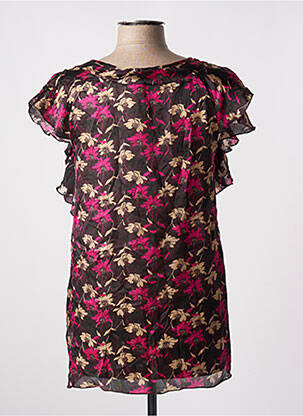 Blouse imprimé fleurs manches courtes violet ELEONORA AMADEI femme