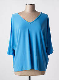 Top stretch manches 3/4 bleu JOSEPH RIBKOFF femme