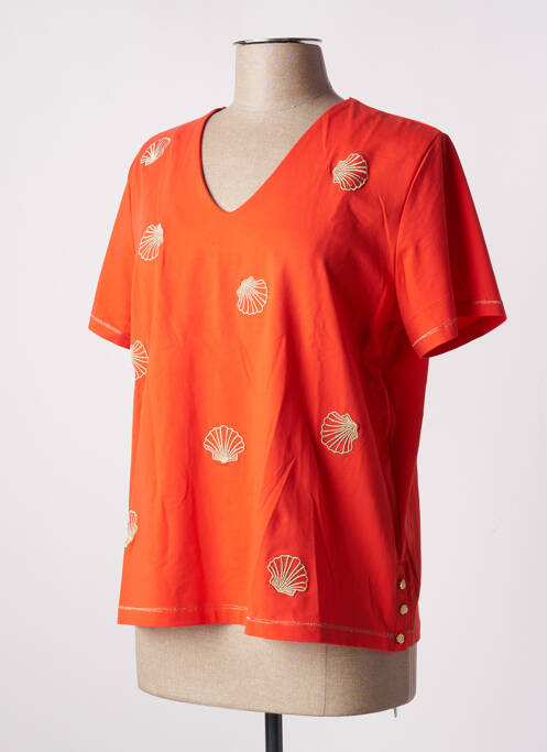 T-shirt orange LEO & UGO pour femme