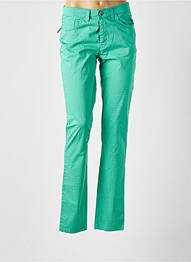 Pantalon slim tissage popeline taille normale vert WALTRON femme
