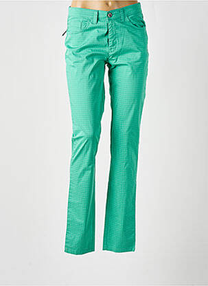 Pantalon slim tissage popeline taille normale vert WALTRON femme