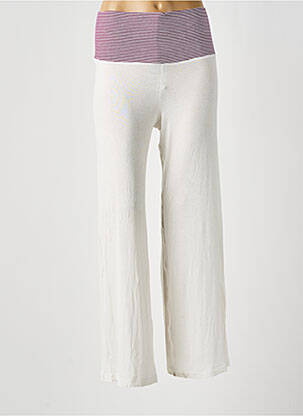 Pantalon droit stretch taille normale blanc D.LINE COLLECTOR femme