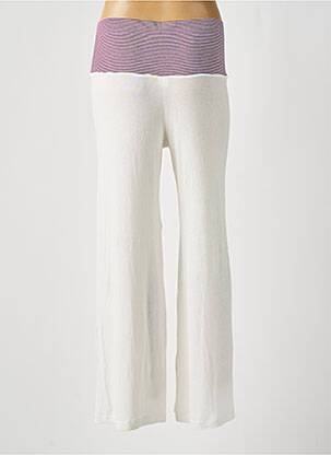 Pantalon droit stretch taille normale blanc D.LINE COLLECTOR femme