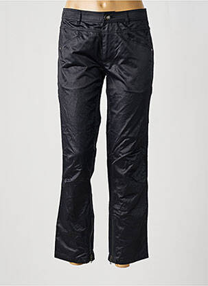 Pantalon droit fermeture zippée sous rabat boutonné taille normale noir RIVIERES DE LUNE femme