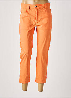 Pantalon 7/8 fermeture zippée sous rabat boutonné taille normale orange DOLCEZZA femme