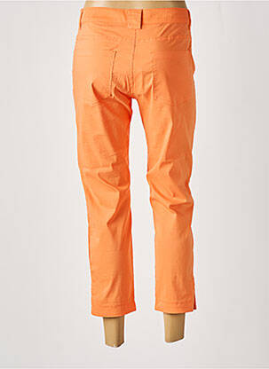 Pantalon 7/8 fermeture zippée sous rabat boutonné taille normale orange DOLCEZZA femme