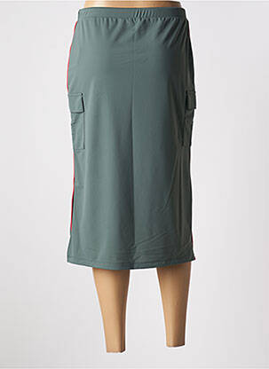 Jupe mi-longue coupe droite vert HBT femme