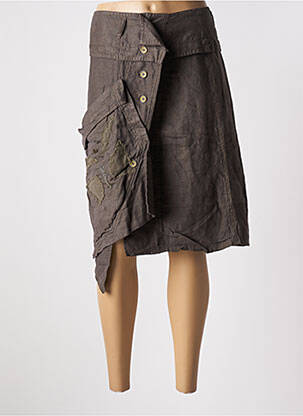 Jupe mi-longue taille normale marron BELLOCOTON femme