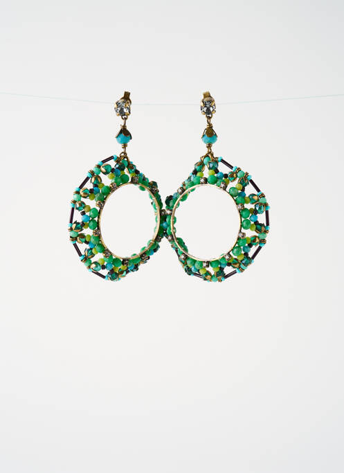 Boucles d’oreilles vert KONPLOTT pour femme