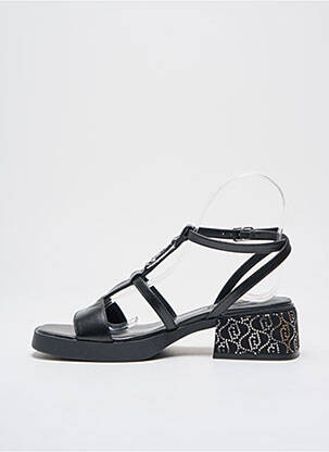 Sandales/nu pieds tissage satiné talon de 4 à 6cm noir LIU JO femme