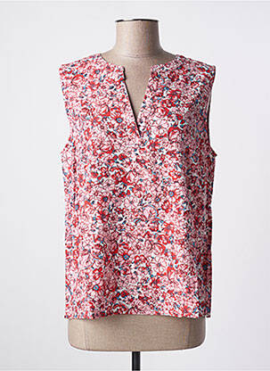 Top col v sans manche rose CREAM femme