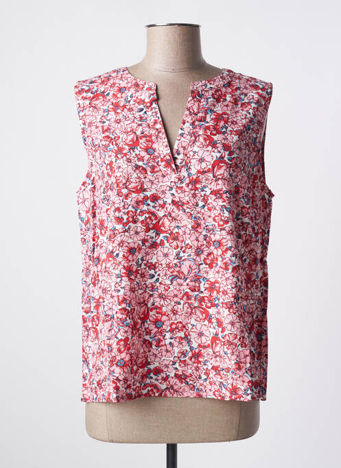 Top col v sans manche rose CREAM femme
