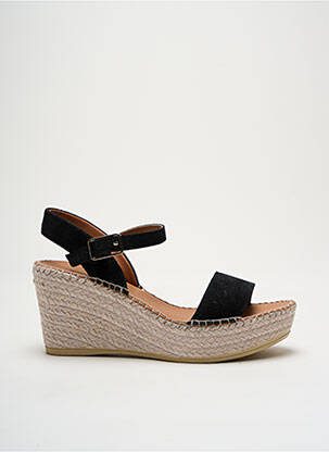 Espadrilles nubuck talon de 4 à 6cm noir LA MAISON DE L'ESPADRILLE femme