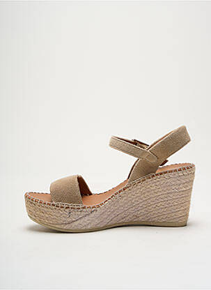 Espadrilles nubuck talon de 4 à 6cm beige LA MAISON DE L'ESPADRILLE femme