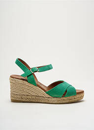 Espadrilles nubuck talon de 4 à 6cm vert LA MAISON DE L'ESPADRILLE femme