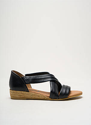 Espadrilles tissage satiné talon plat jusqu'à 3cm noir LA MAISON DE L'ESPADRILLE femme