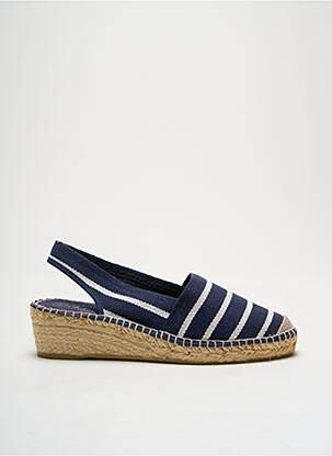 Espadrilles bout rond talon de 4 à 6cm bleu LA MAISON DE L'ESPADRILLE femme