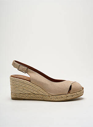 Espadrilles nubuck talon de 4 à 6cm beige LA MAISON DE L'ESPADRILLE femme