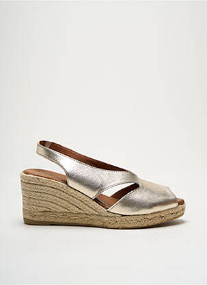 Sandales/nu pieds matière lisse talon de 4 à 6cm or LA MAISON DE L'ESPADRILLE femme