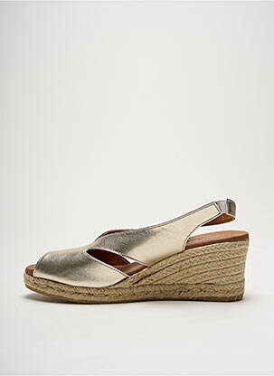 Sandales/nu pieds tissage satiné talon de 4 à 6cm or LA MAISON DE L'ESPADRILLE femme