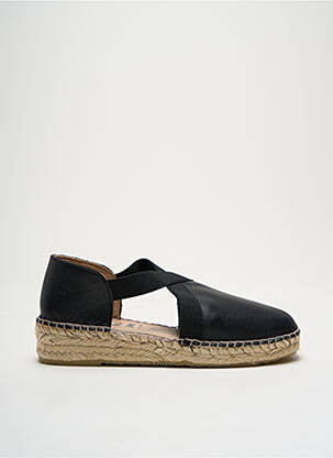 Espadrilles tissage satiné talon plat jusqu'à 3cm noir LA MAISON DE L'ESPADRILLE femme