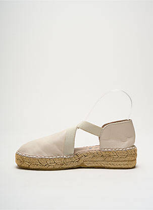 Espadrilles tissage satiné talon de 4 à 6cm beige LA MAISON DE L'ESPADRILLE femme