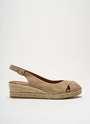 Espadrilles nubuck talon de 4 à 6cm beige LA MAISON DE L'ESPADRILLE femme
