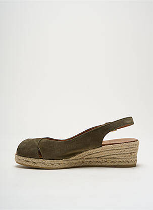 Espadrilles nubuck talon de 4 à 6cm vert LA MAISON DE L'ESPADRILLE femme