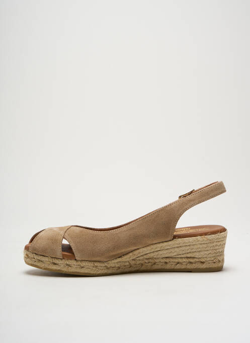 Espadrilles nubuck talon de 4 à 6cm beige LA MAISON DE L'ESPADRILLE femme