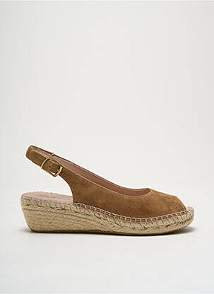 Espadrilles nubuck talon de 4 à 6cm marron LA MAISON DE L'ESPADRILLE femme