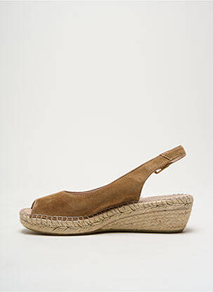 Espadrilles nubuck talon de 4 à 6cm marron LA MAISON DE L'ESPADRILLE femme