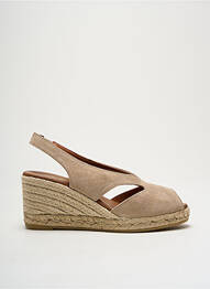 Espadrilles nubuck talon de 4 à 6cm beige LA MAISON DE L'ESPADRILLE femme