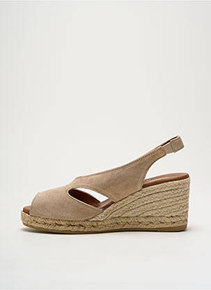 Espadrilles nubuck talon de 4 à 6cm beige LA MAISON DE L'ESPADRILLE femme