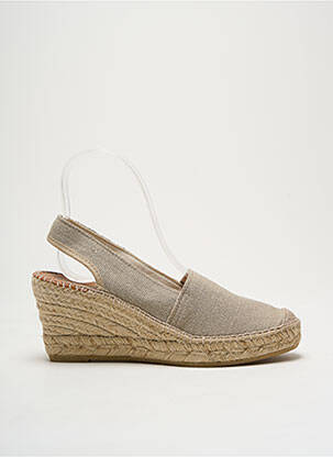 Espadrilles bout rond talon de 4 à 6cm beige LA MAISON DE L'ESPADRILLE femme