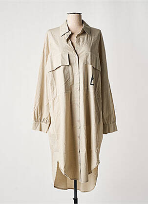 Robe mi-longue beige LES BLONDINETTES pour femme