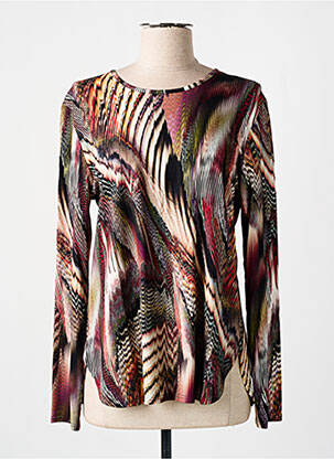 Top stretch manches longues marron GEVANA femme