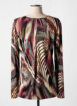 Top stretch manches longues marron GEVANA femme