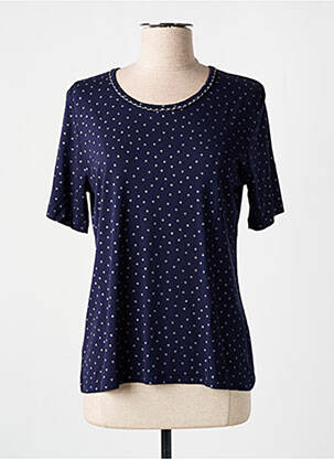Top tissage jersey manches courtes bleu GRIFFON femme