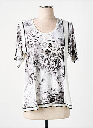 Top tissage jersey manches courtes beige GRIFFON femme