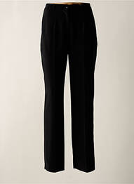 Pantalon droit tissage crêpe taille haute noir GLORIA RG femme